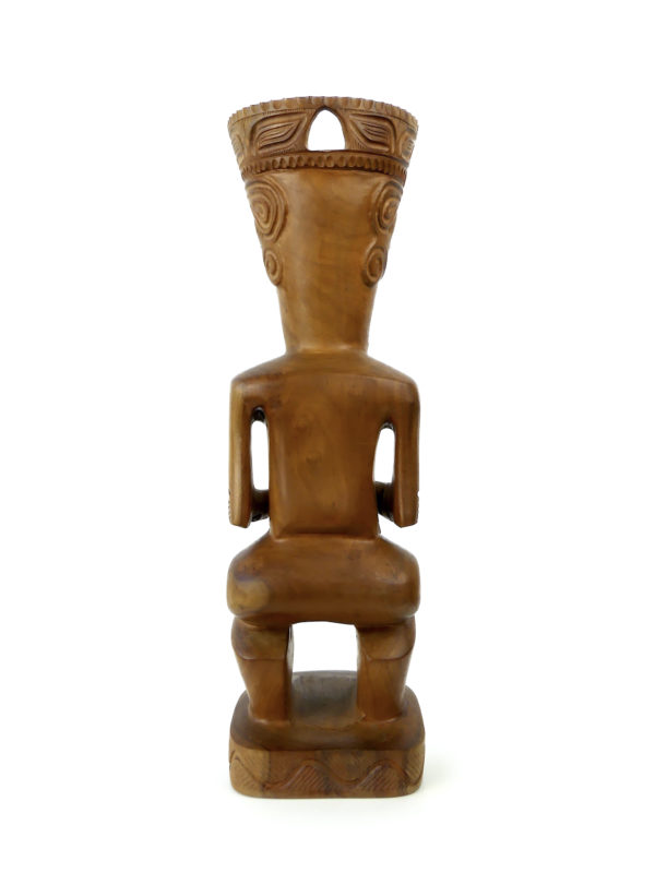 Grand Tiki couronné monogrammé en bois de rose (dos)