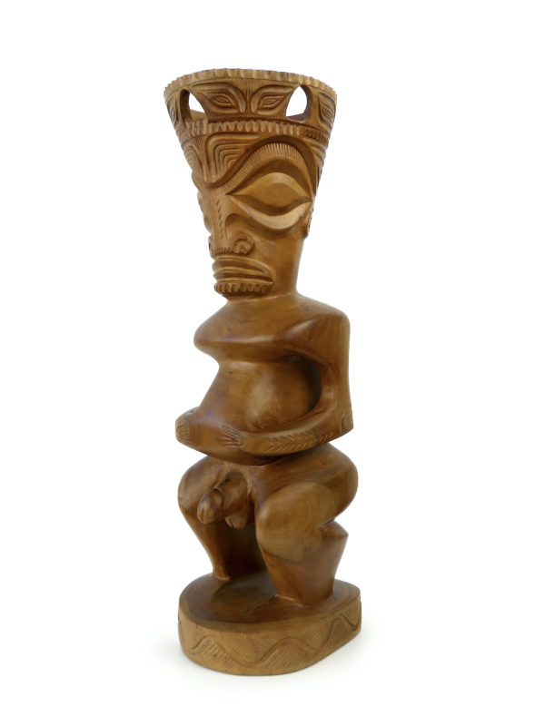 Grand Tiki couronné monogrammé en bois de rose (3/4)