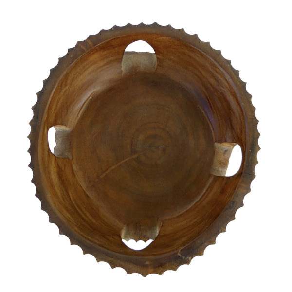 Grand Tiki couronné monogrammé en bois de rose (dessus)