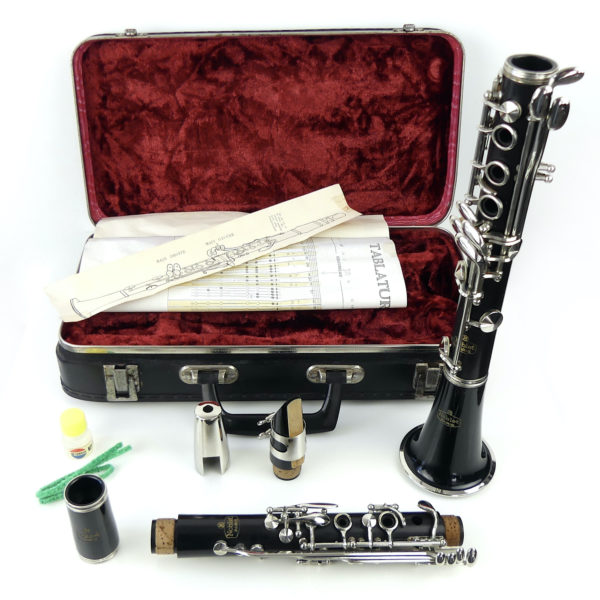 Clarinette N NOBLET Paris et flight case noir des années 70 (ouvert)