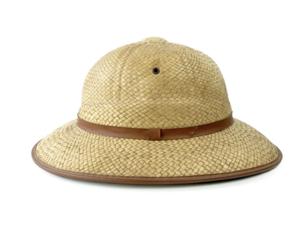 Chapeau colonial en paille naturelle salacot français (profil)