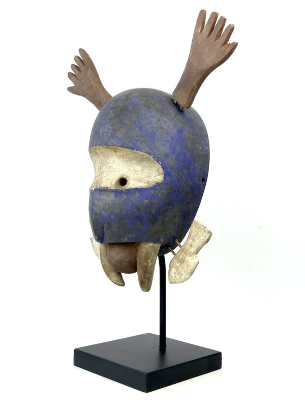 Masque morse bleu aux 2 poissons sur pied (3/4)