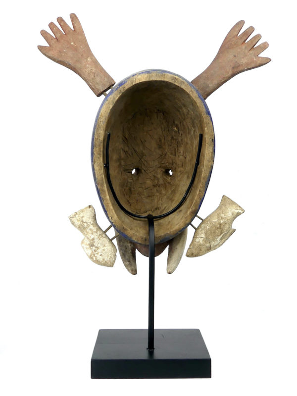 Masque morse bleu aux 2 poissons sur pied (dos)