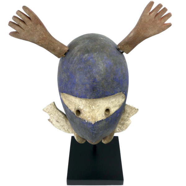 Masque morse bleu aux 2 poissons sur pied (dessus)