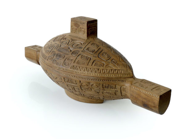 Umete marquisien Tiki plat et couvercle sculpté (3/4)