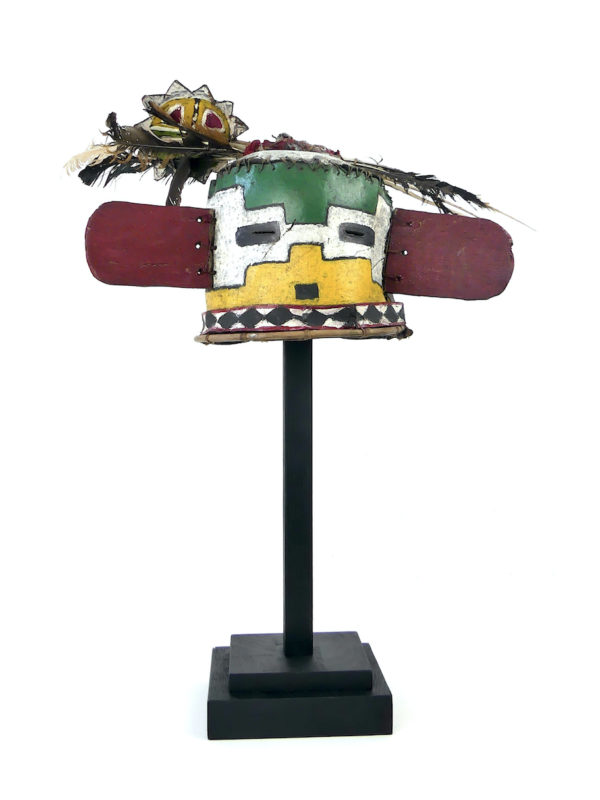 Masque heaume soleil aux grandes oreilles Kachina Hopi (face)