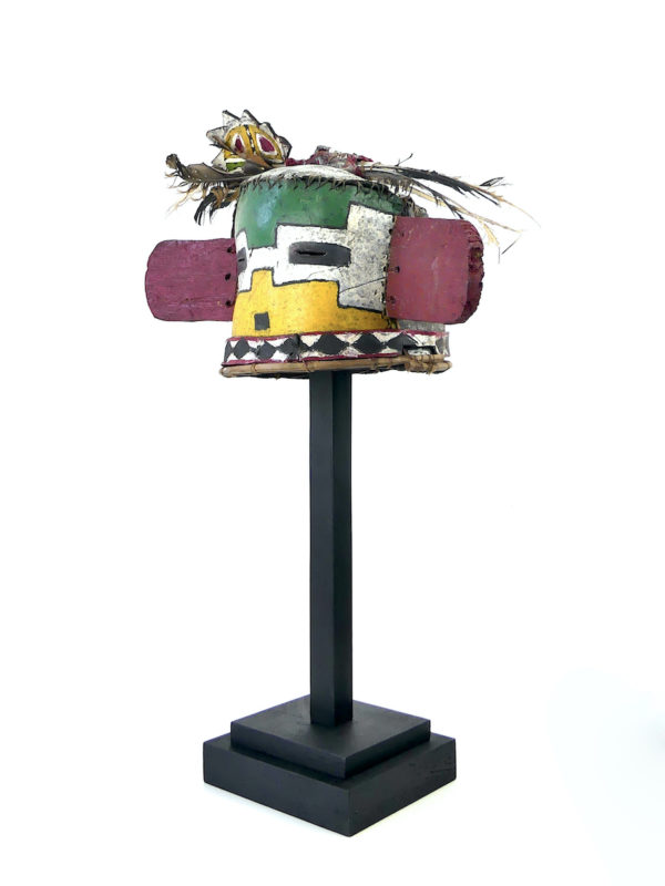Masque heaume soleil aux grandes oreilles Kachina Hopi (3/4)