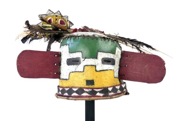 Masque heaume soleil aux grandes oreilles Kachina Hopi (face)