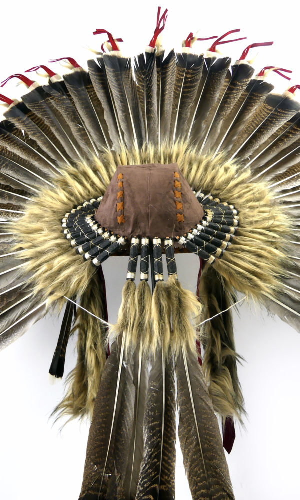 Coiffe de guerre de chef Sioux sur pied (dos)