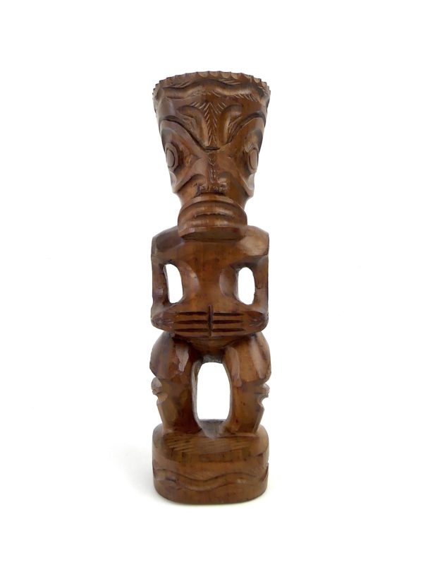 Petit Tiki couronné en bois de rose (face)