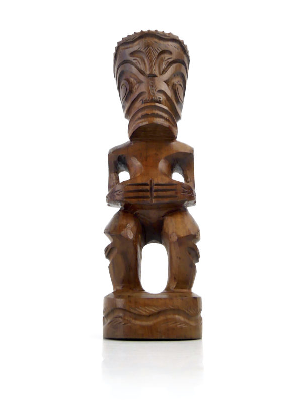 Petit Tiki couronné en bois de rose (face)