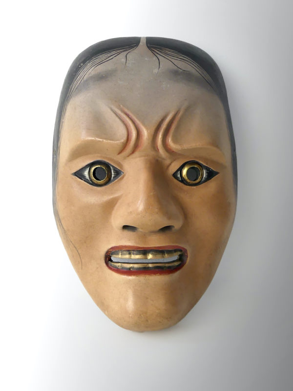 Masque Hashihime jeune fille du pont yokai théâtre nô (face)