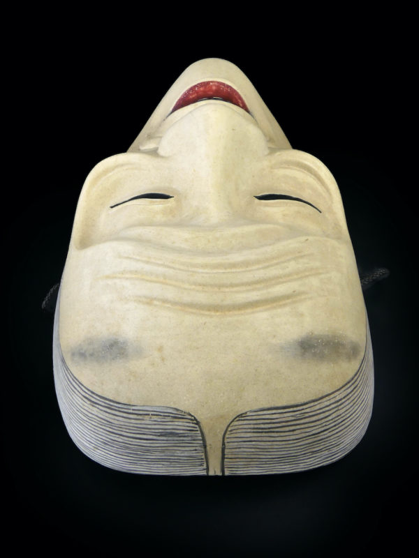 Masque nô Uba vieille femme en bois Ère Heisei   (dessus)