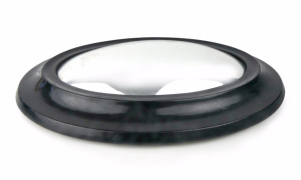 Petit miroir oval bombé œil de sorcière en bois noir XIXe (3/4)