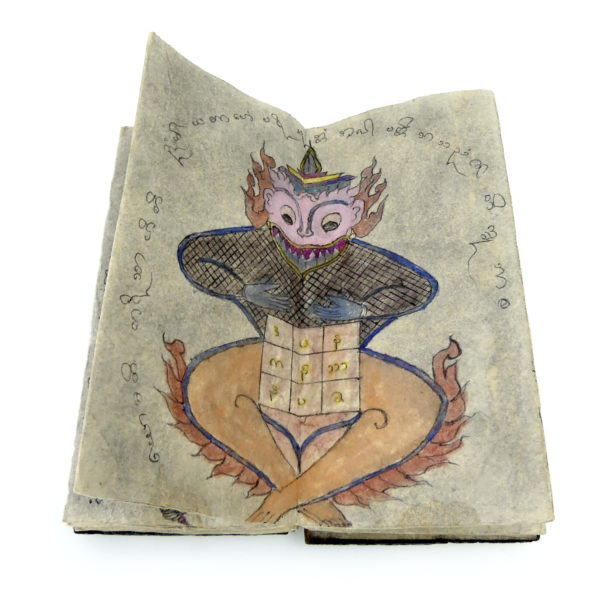 Carnet de tatouage de protection birman Sak Yant (ouvert)