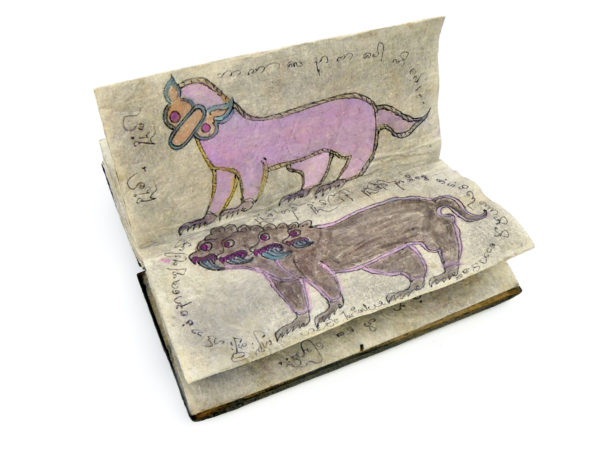 Carnet de tatouage de protection birman Sak Yant (ouvert)