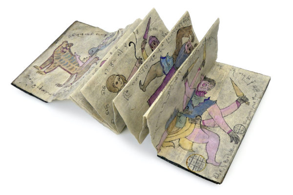 Carnet de tatouage de protection birman Sak Yant (déplié)