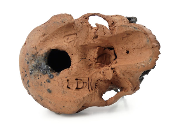 Sculpture La Pensée de Louis Dollé acier et terre cuite (dessous)