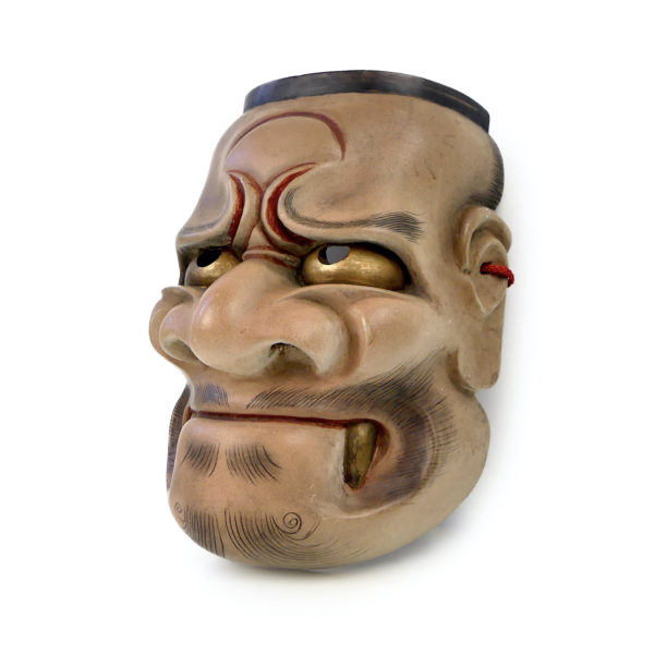 Masque Kiba-Beshimi en bois de cyprès Ère Shōwa (3/4)