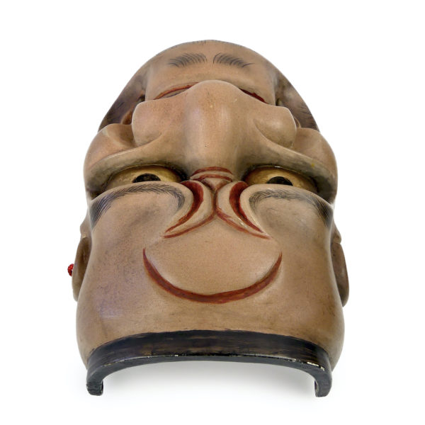Masque Kiba-Beshimi en bois de cyprès Ère Shōwa (dessus)