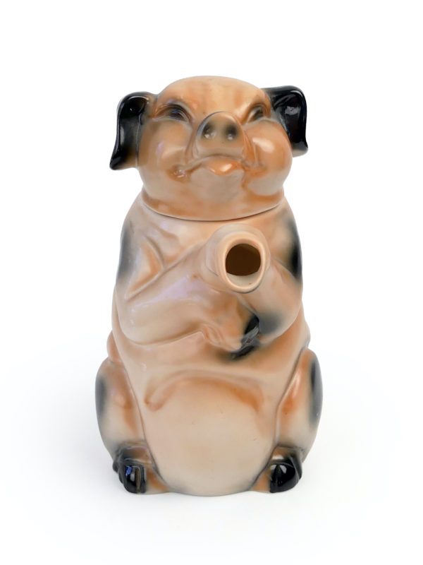 Théière cochon en porcelaine ERPHILA 722 Allemagne (face)