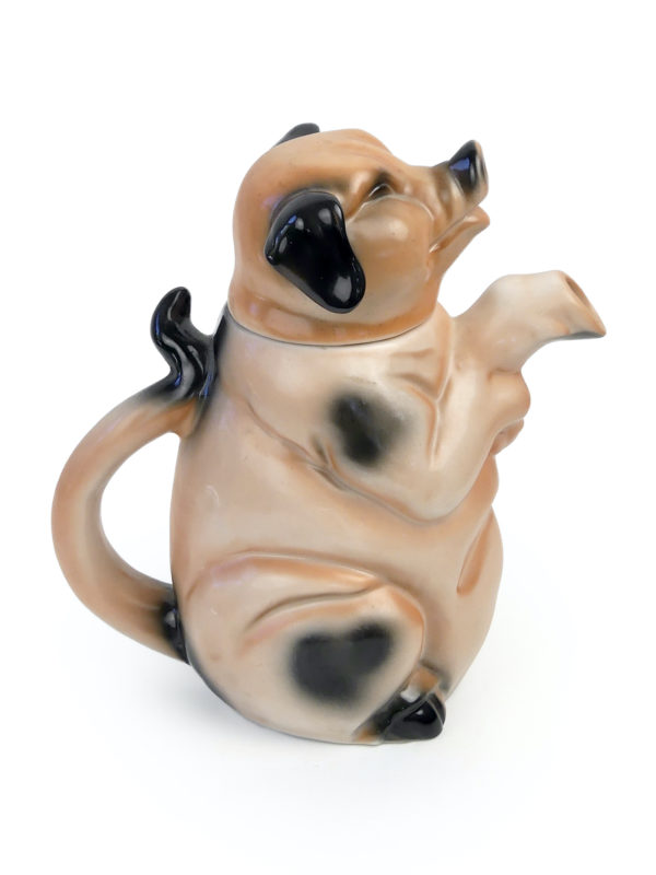 Théière cochon en porcelaine ERPHILA 722 Allemagne (profil)