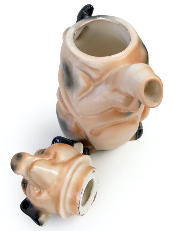 Théière cochon en porcelaine ERPHILA 722 Allemagne (dessus 3/4)