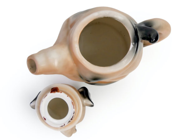 Théière cochon en porcelaine ERPHILA 722 Allemagne (dessus)