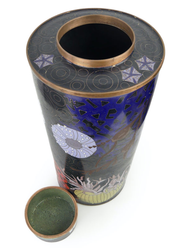 Pot à thé Maldives Faru cloisonné Fabienne Jouvin (dessus 3/4)