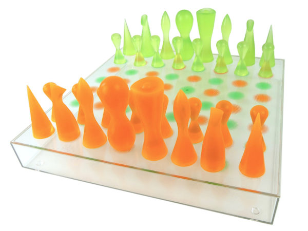 Jeu d'échecs design Karim Rashid orange et vert 2001 (3/4)