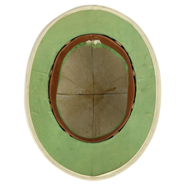 Casque colonial féminin début XXe salacot de collection (dessous)
