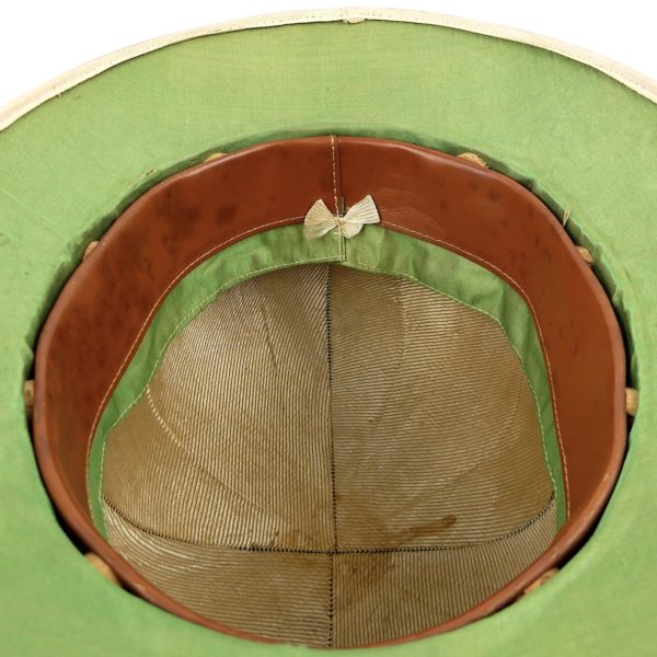 Casque colonial féminin début XXe salacot de collection (détail)