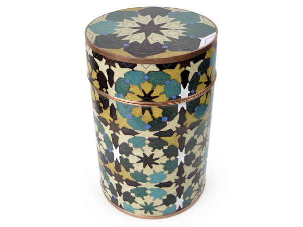 Boîte ronde Perse en cloisonné émail sur cuivre Fabienne Jouvin (dessus 3/4)