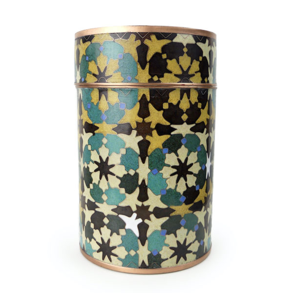 Boîte ronde Perse en cloisonné émail sur cuivre Fabienne Jouvin (face)