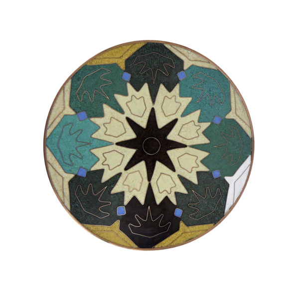Boîte ronde Perse en cloisonné émail sur cuivre Fabienne Jouvin (dessus)