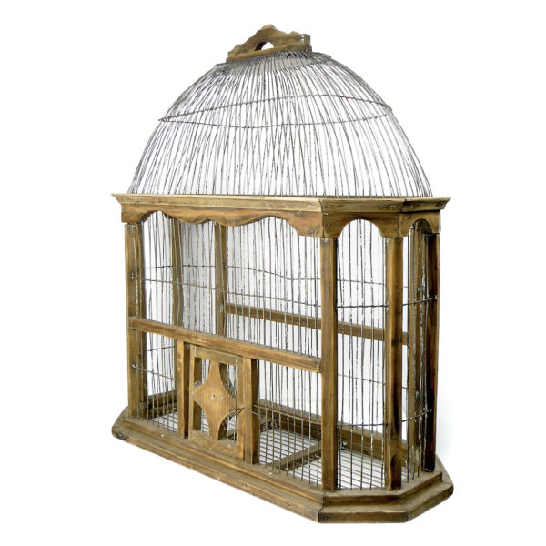 Grande cage à oiseaux espagnole ancienne artisanale (3/4)