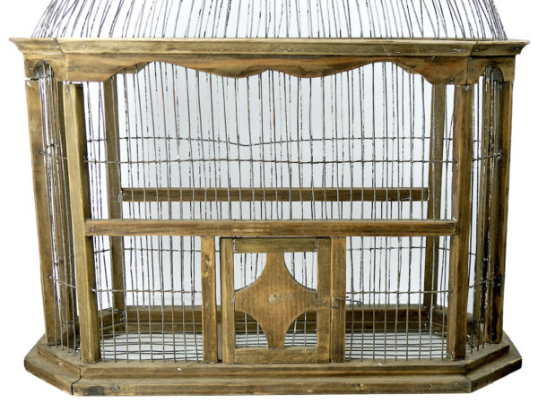 Grande cage à oiseaux espagnole ancienne artisanale (détail)