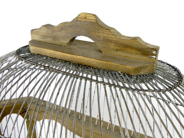 Grande cage à oiseaux espagnole ancienne artisanale (détail)