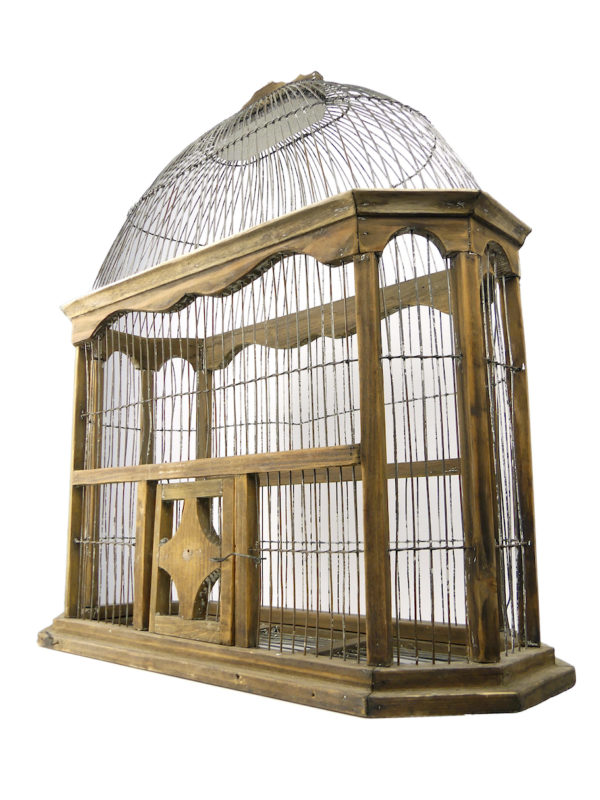 Grande cage à oiseaux espagnole ancienne artisanale (3/4)