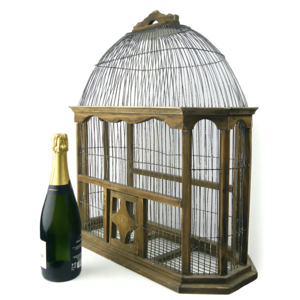 Grande cage à oiseaux espagnole ancienne artisanale (proportion)