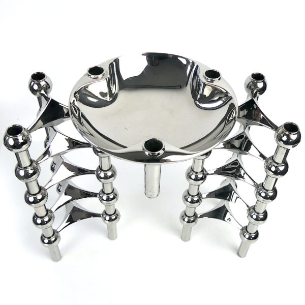 Set de 10 bougeoirs modulables tripodes et coupelle Fritz Nagel (dessus 3/4)