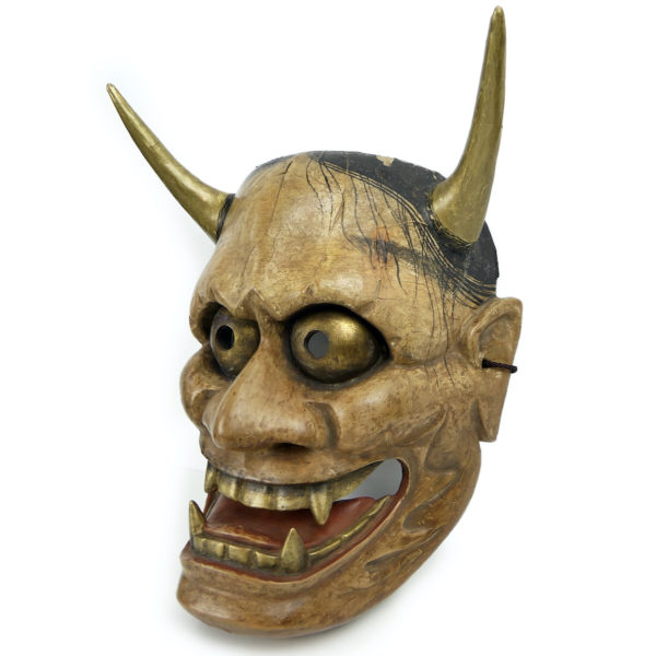 Masque Hannya rare et prestigieux en bois léger (3/4)