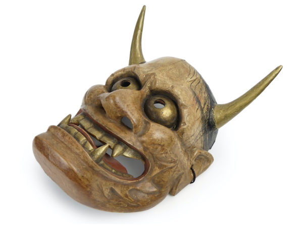 Masque Hannya rare et prestigieux en bois léger (3/4)