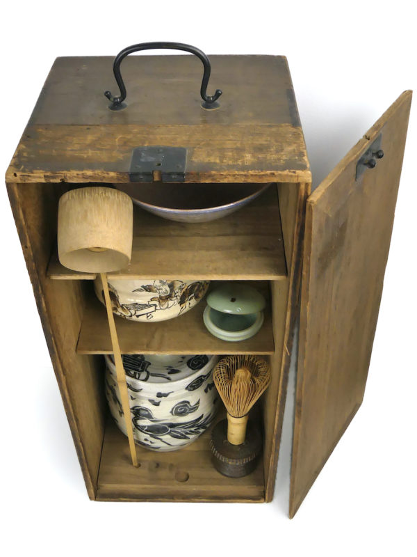Boîte à thé chabako ancienne cérémonie du thé Japon (dessus)