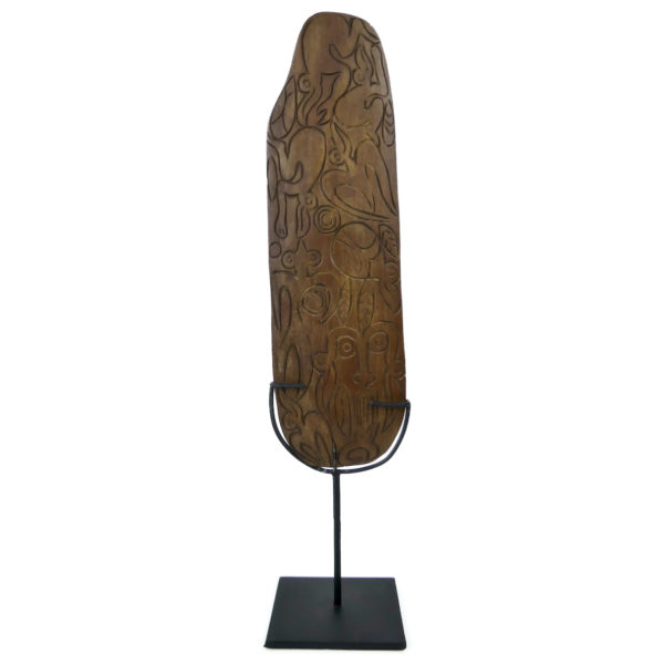 Rongorongo Rapa Nui plaquette en bois ciselé soclé Île de Pâques
(face)