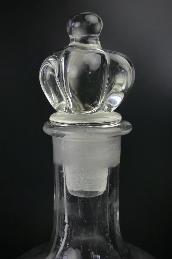 Bouteille carafe Legras 3 poissons en verre soufflé bouche avec bouchon (détail)