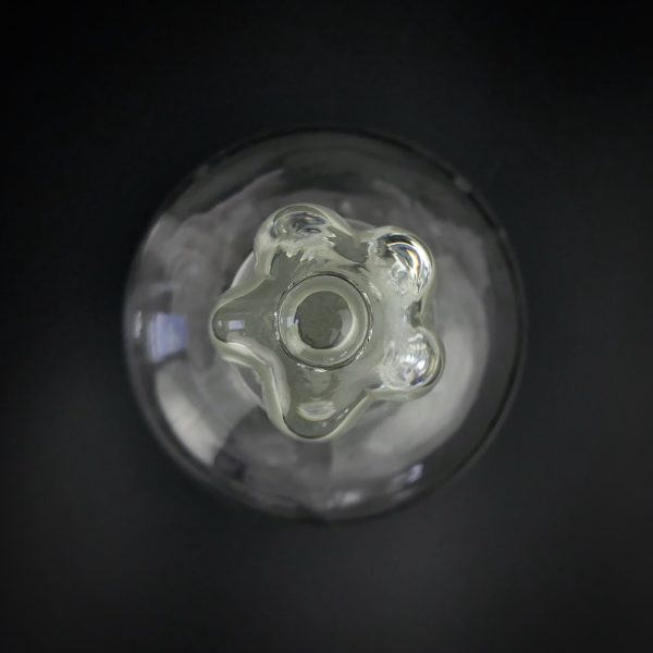Bouteille carafe Legras 3 poissons en verre soufflé bouche avec bouchon (dessus)
