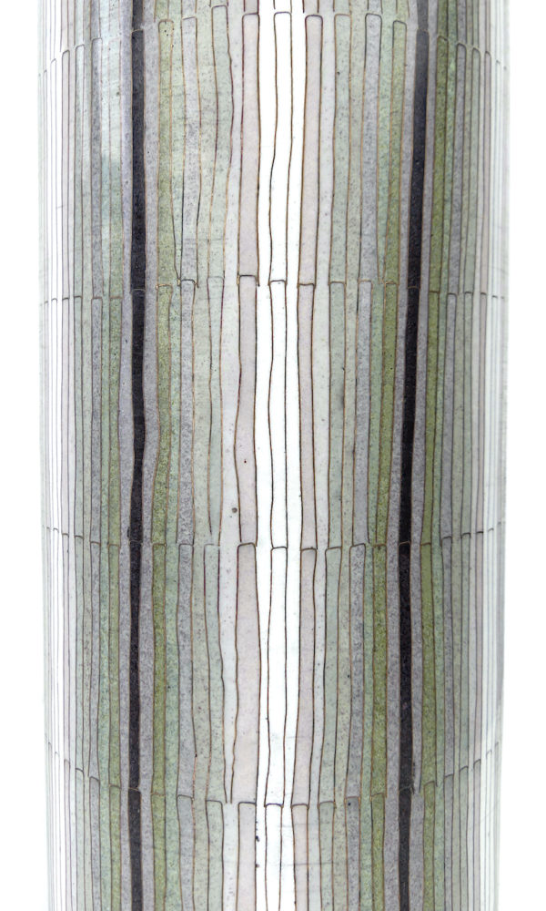 Pot à thé bambou vert de gris en cloisonné Fabienne Jouvin (détail)