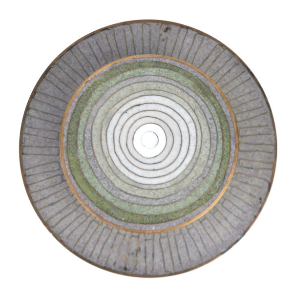 Pot à thé bambou vert de gris en cloisonné Fabienne Jouvin (dessus)