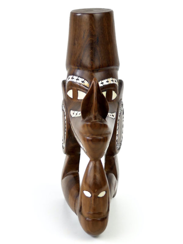 Tête de pirogue Nguzu Nguzu des îles Salomon Mélanésie (face)